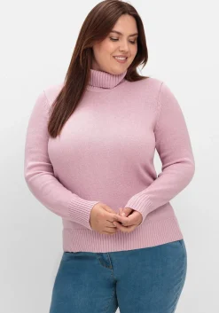 Rollkragenpullover mit Rippbündchen