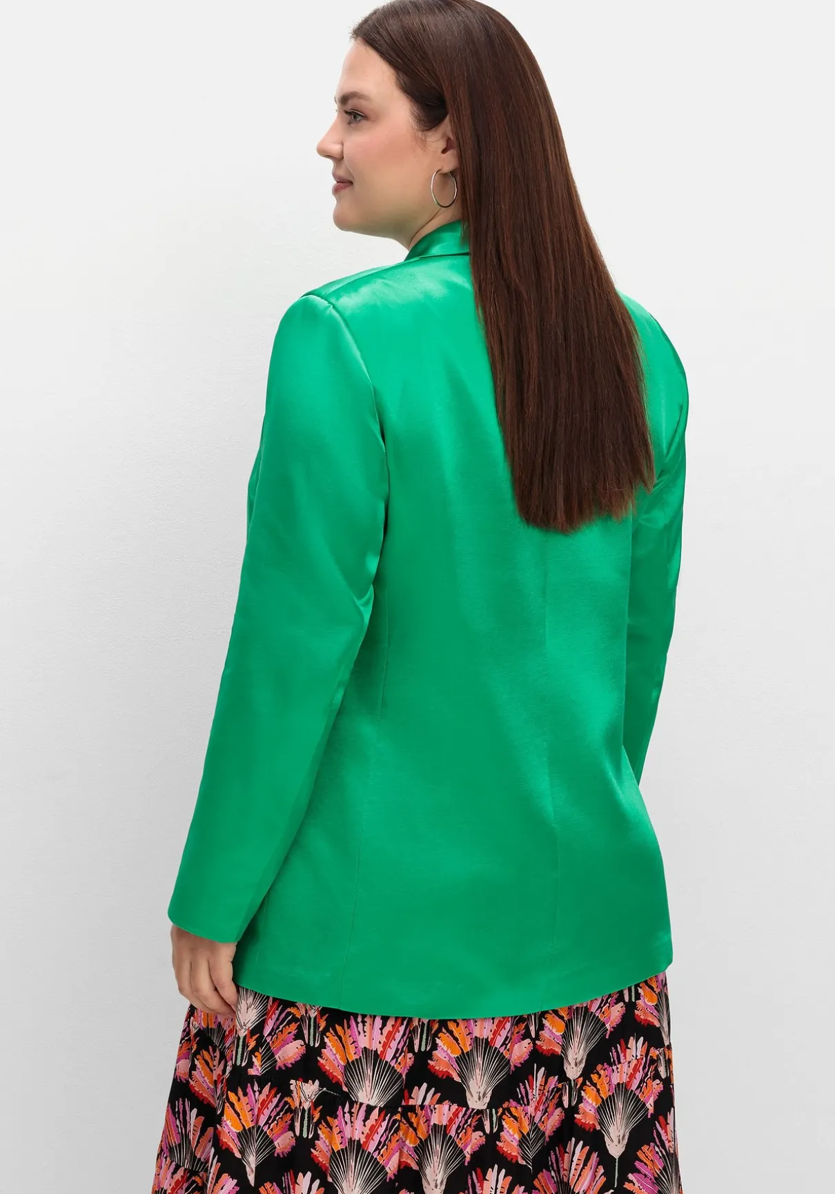 Satin-Blazer mit Kontrast-Innenfutter