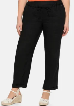 Schlupfhose im Leinen-Mix.