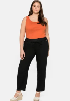 Schlupfhose im Leinen-Mix.