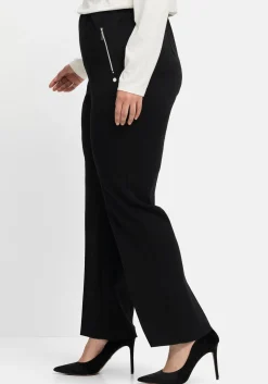 Schlupfhose mit Bügelfalten und Deko-Zipper