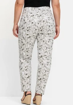 Schmale Bengalinhose mit Alloverdruck