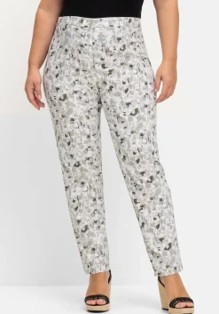 Schmale Bengalinhose mit Alloverdruck