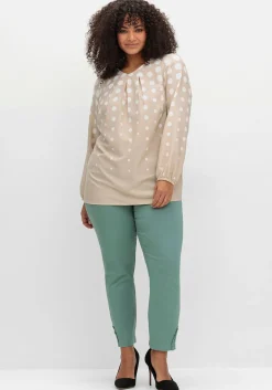 Schmale Bengalinhose mit Spitze am Saum