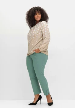 Schmale Bengalinhose mit Spitze am Saum