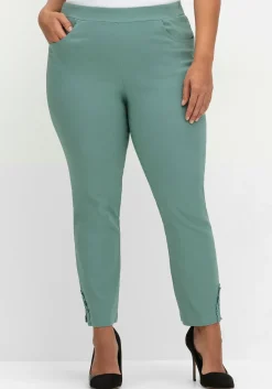 Schmale Bengalinhose mit Spitze am Saum