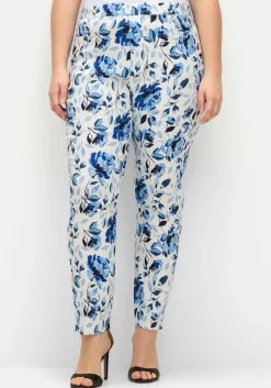 Schmale Bengalin-Schlupfhose mit Blumendruck