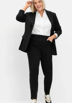 Schmale gepflegte Hose mit Teilgummibund