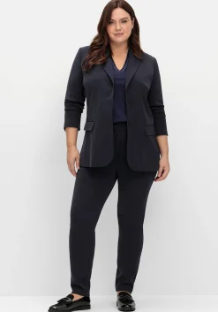 Schmale gepflegte Hose mit Teilgummibund