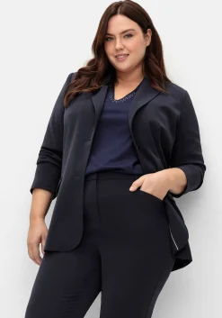 Schmale gepflegte Hose mit Teilgummibund