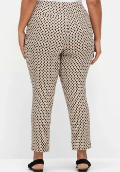 Schmale Hose aus Bengalin, mit Grafik-Alloverprint