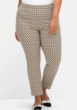 Schmale Hose aus Bengalin, mit Grafik-Alloverprint