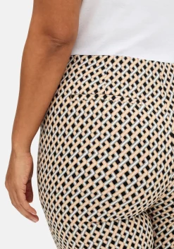 Schmale Hose aus Bengalin, mit Grafik-Alloverprint