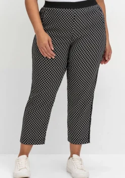 Schmale 7/8-Hose aus Bengalin, mit Grafikprint
