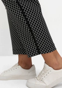 Schmale 7/8-Hose aus Bengalin, mit Grafikprint