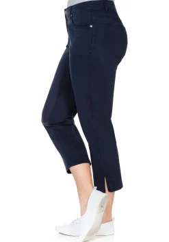 Schmale 7/8-Hose aus elastischem Baumwoll-Twill