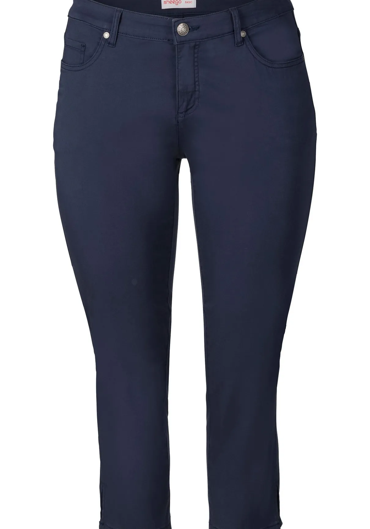 Schmale 7/8-Hose aus elastischem Baumwoll-Twill