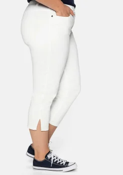 Schmale 7/8-Hose aus elastischem Baumwoll-Twill