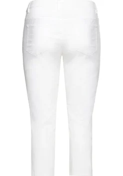 Schmale 7/8-Hose aus elastischem Baumwoll-Twill