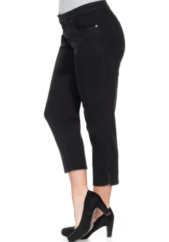 Schmale 7/8-Hose aus elastischem Baumwoll-Twill