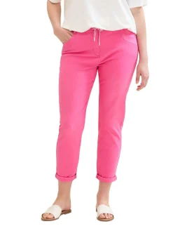 Schmale Hose in Ankle-Länge, mit Bindeband