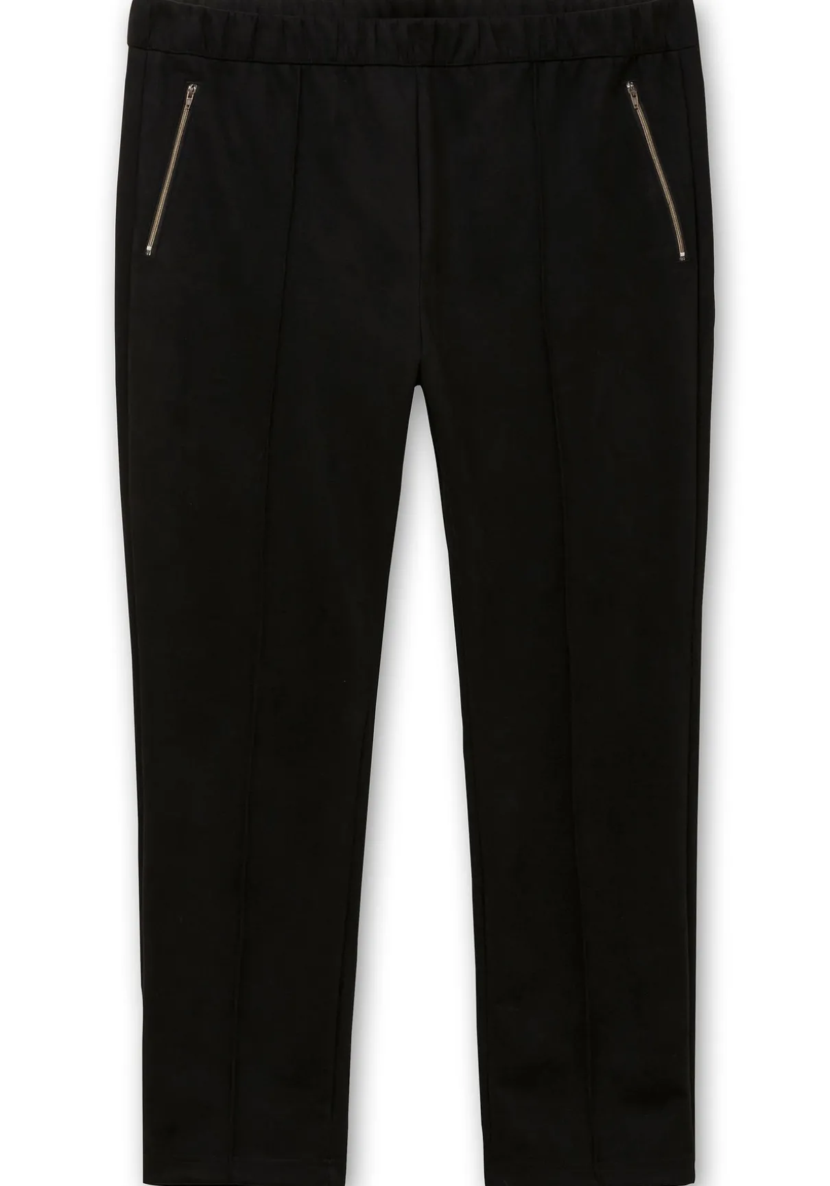 Schmale Hose in Velourslederoptik, mit Stretchbund