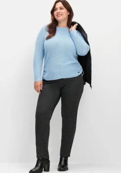 Schmale Hose mit grafischem Muster und Stretchbund