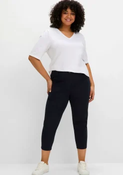 Schmale 7/8-Hose mit Gummibund