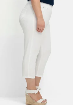 Schmale 7/8-Hose mit Gummibund, aus Twill