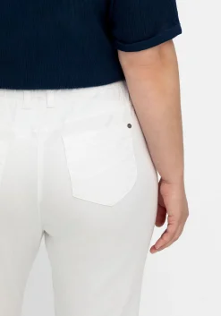 Schmale 7/8-Hose mit Gummibund, aus Twill