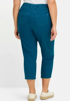 Schmale 7/8-Hose mit Gummibund, aus Twill