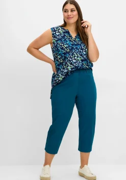 Schmale 7/8-Hose mit Gummibund, aus Twill