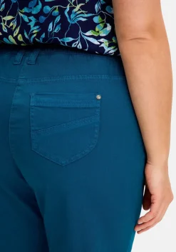 Schmale 7/8-Hose mit Gummibund, aus Twill