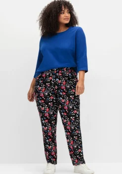 Schmale Hose mit Gummibund und Blumenprint