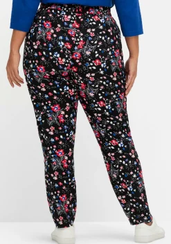 Schmale Hose mit Gummibund und Blumenprint