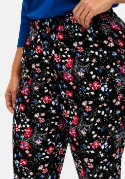 Schmale Hose mit Gummibund und Blumenprint