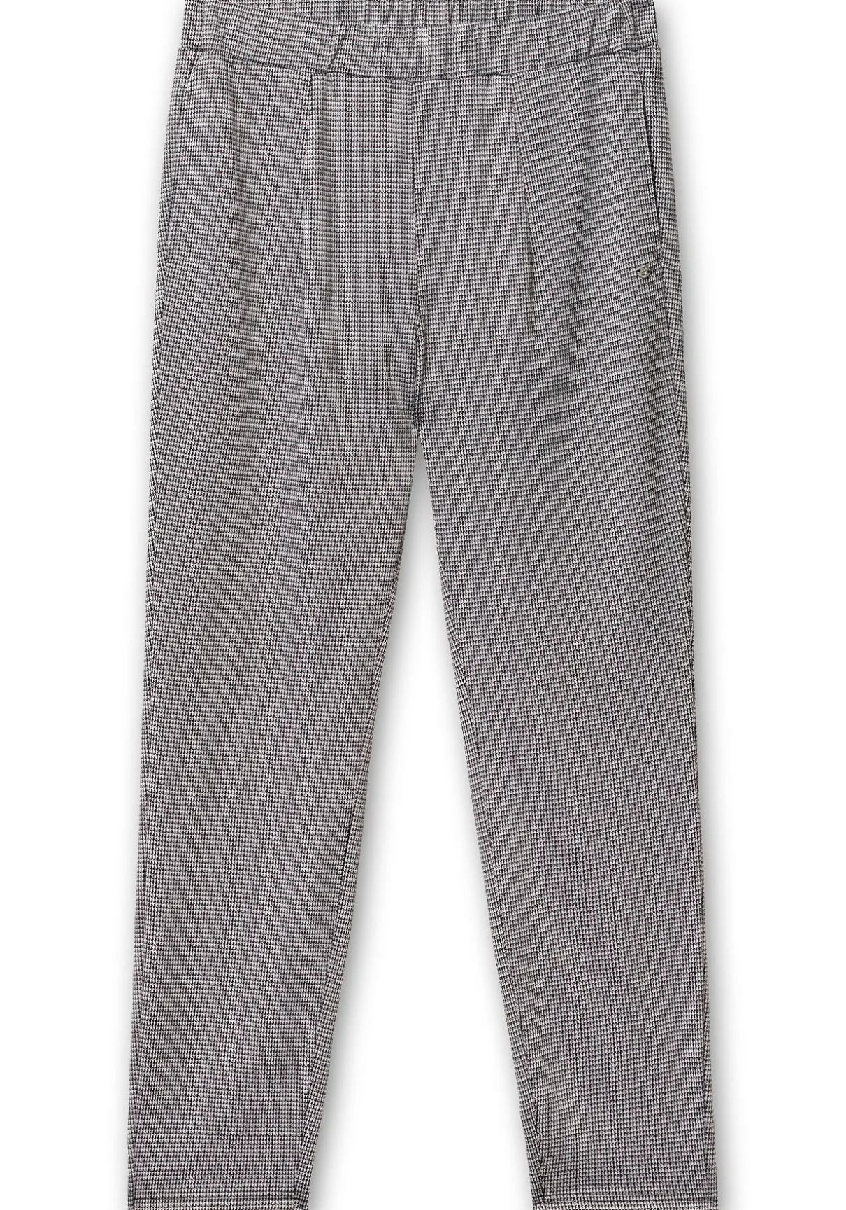 Schmale Hose mit Karomuster und Stretchbund