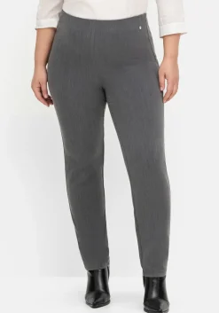 Schmale Hose mit Schlupfbund, in melierter Optik