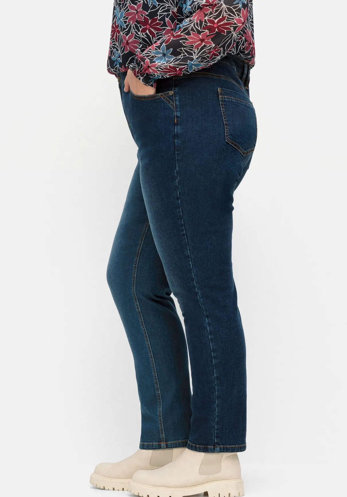 Schmale Jeans in Curvy-Schnitt PIA, in 5-Pocket-Form