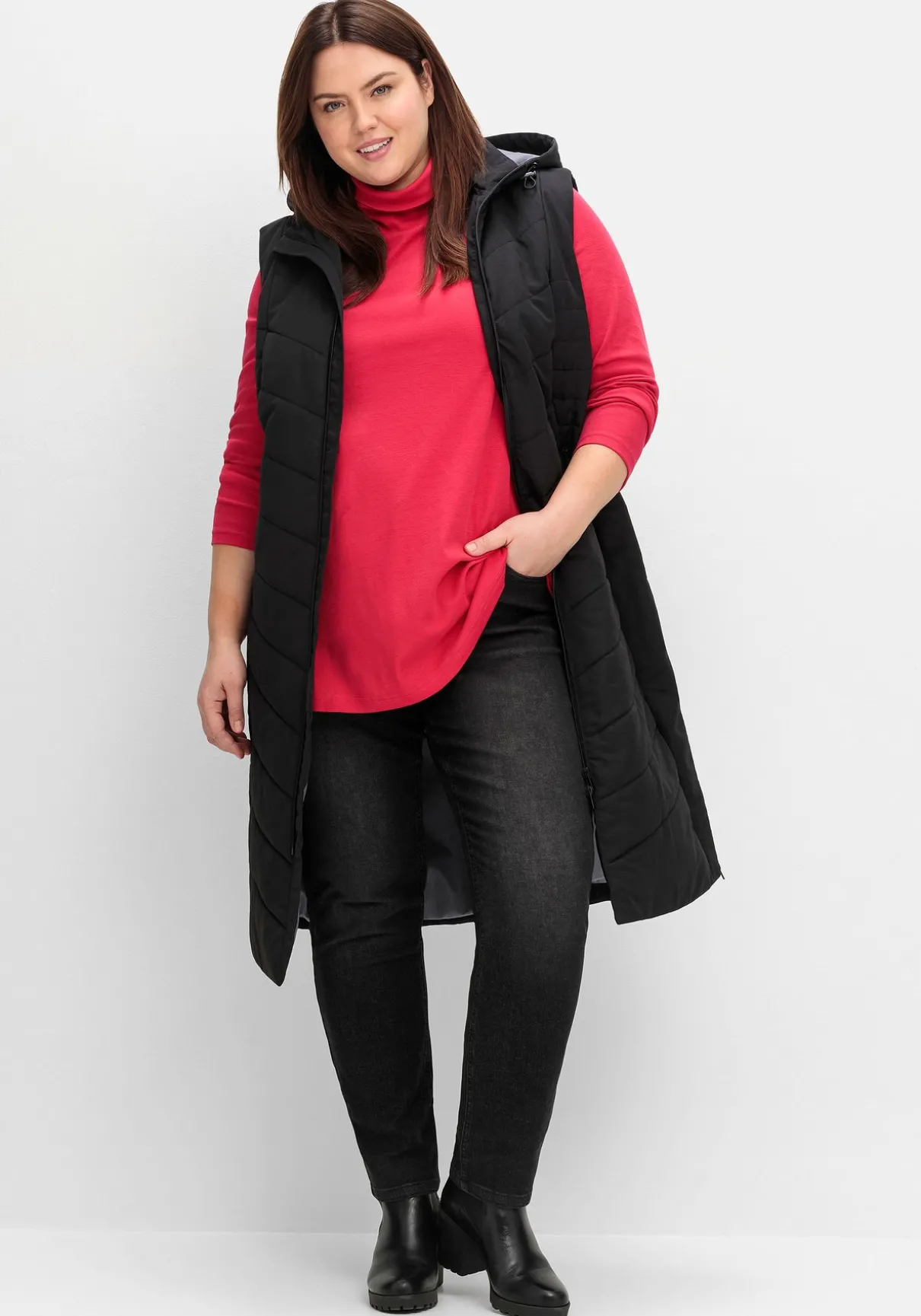 Schmale Jeans in Curvy-Schnitt PIA, in 5-Pocket-Form