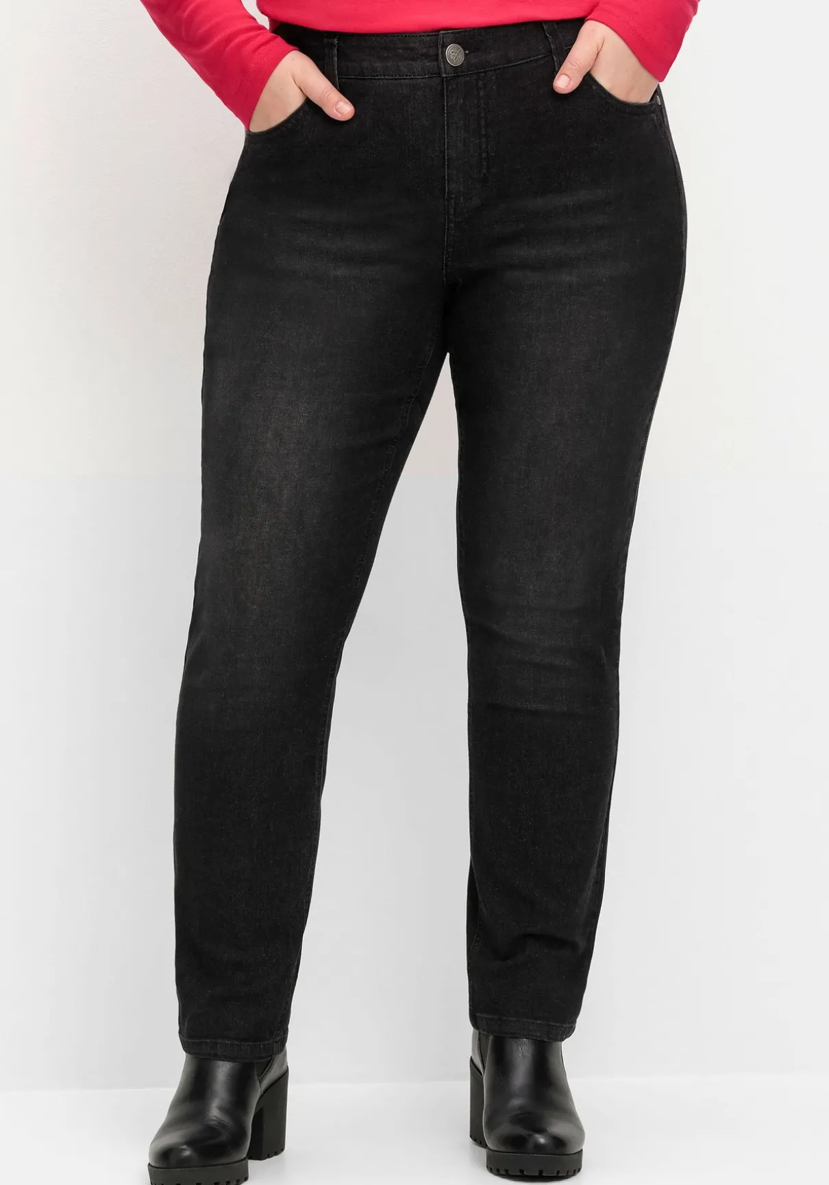 Schmale Jeans in Curvy-Schnitt PIA, in 5-Pocket-Form