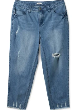 Schmale 7/8-Jeans mit Destroyed-Effekten