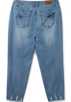 Schmale 7/8-Jeans mit Destroyed-Effekten