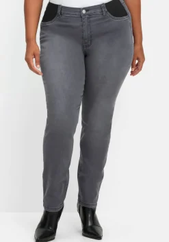 Schmale Jeans mit elastischen Kontrast-Einsätzen