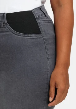 Schmale Jeans mit elastischen Kontrast-Einsätzen