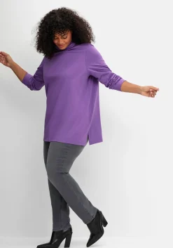 Schmale Jeans mit elastischen Kontrast-Einsätzen