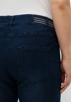 Schmale Jeans mit Glitzer-Zierband am Bund