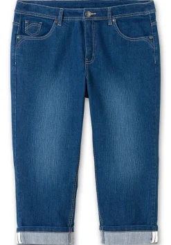 Schmale 7/8-Jeans mit Kontrasttape innen am Saum