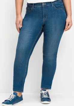 Schmale Jeans mit Kontrastnähten