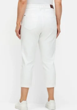 Schmale 7/8-Jeans mit Kontrasttape innen am Saum